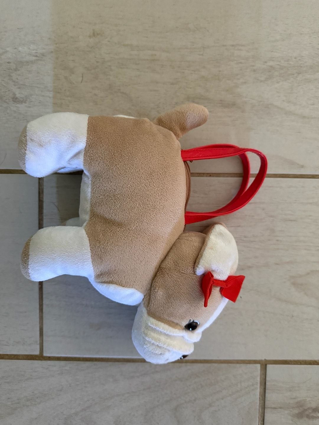 Gymboree Bulldog Plush Dog Purse Bag One Size Brown White 3