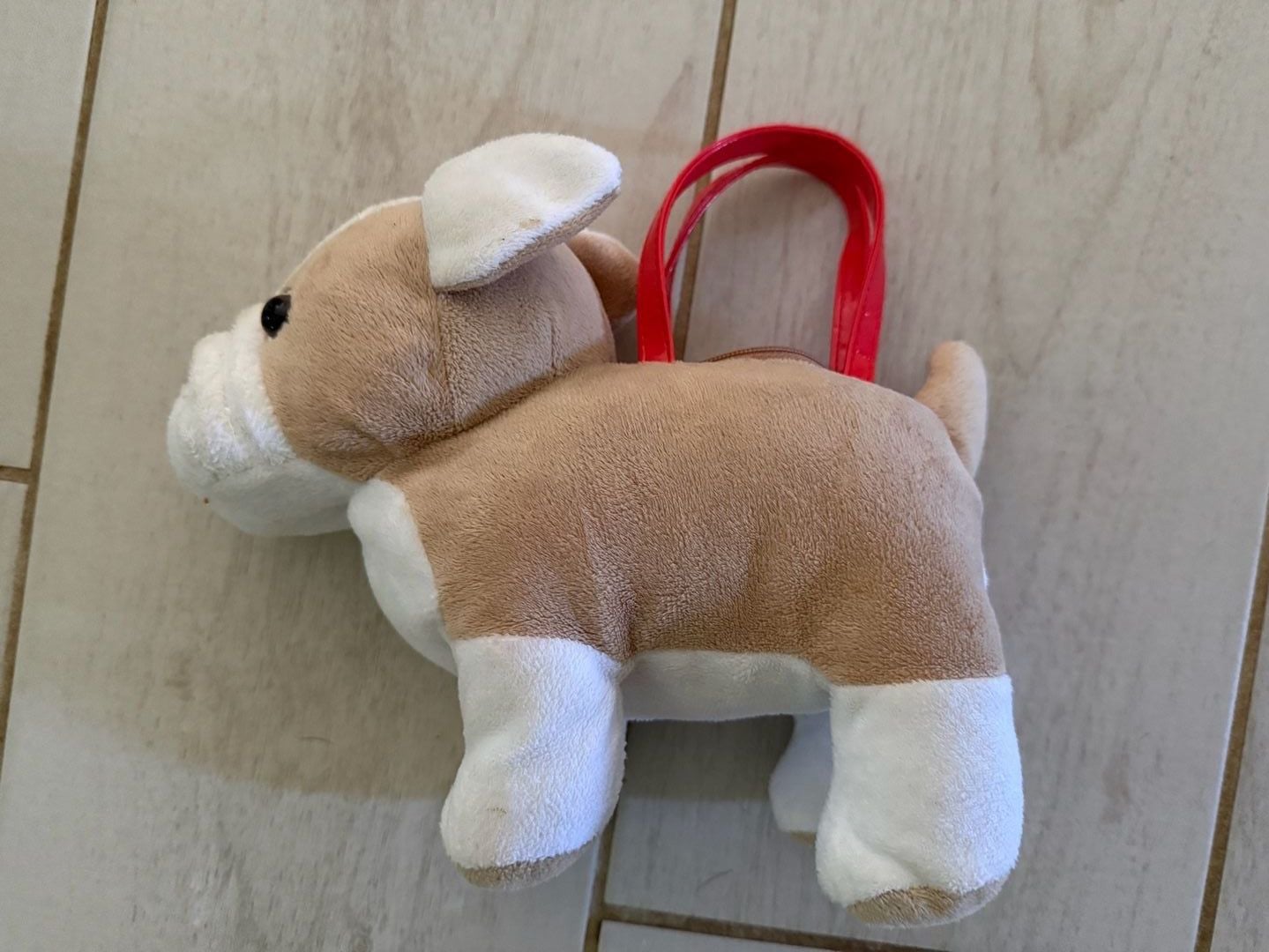 Gymboree Bulldog Plush Dog Purse Bag One Size Brown White 2