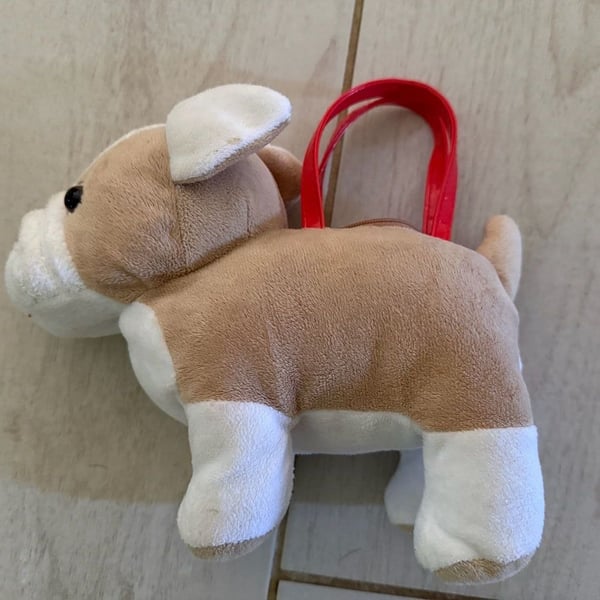 Gymboree Bulldog Plush Dog Purse Bag One Size Brown White