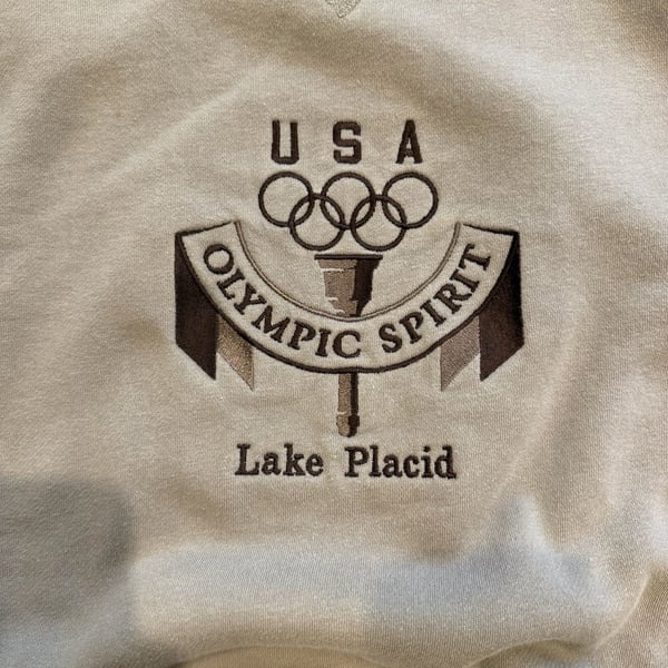 VINTAGE USA Gear For Sports Big Cotton USA Olympic Spirit Lake Placid Size M