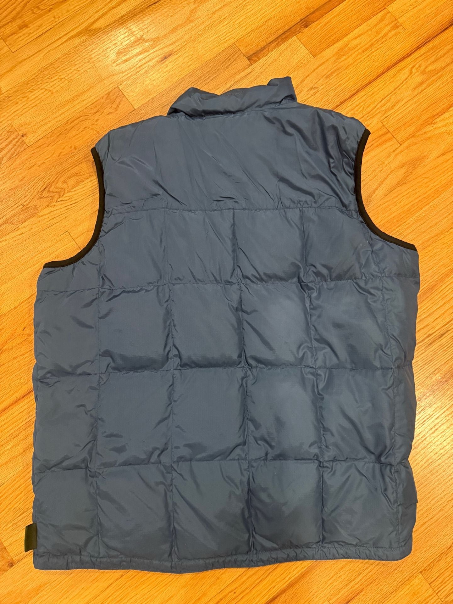 Eddie Bauer Down Vest Size L Tall Blue Goose Down Puffer 6