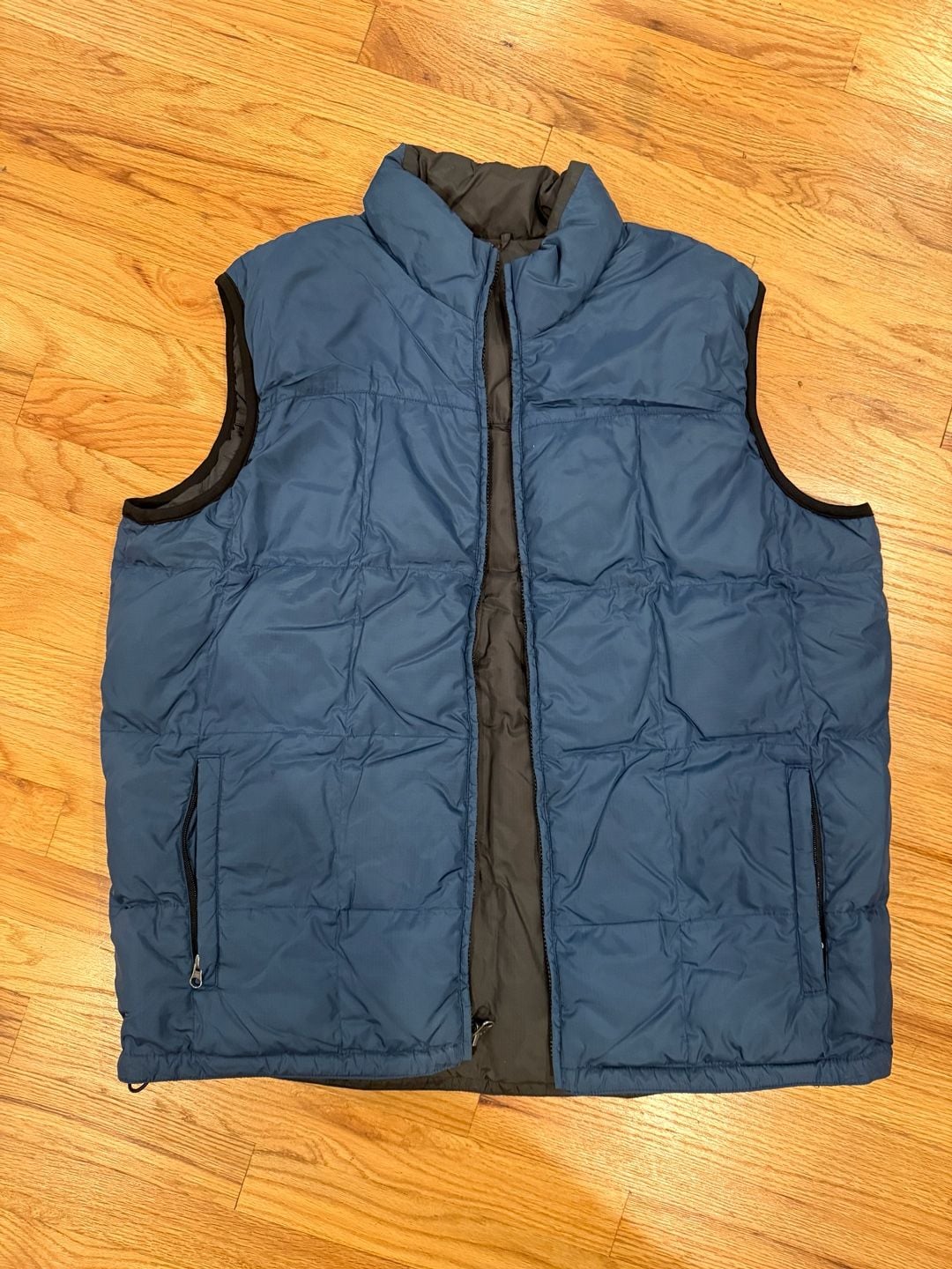 Eddie Bauer Down Vest Size L Tall Blue Goose Down Puffer 7