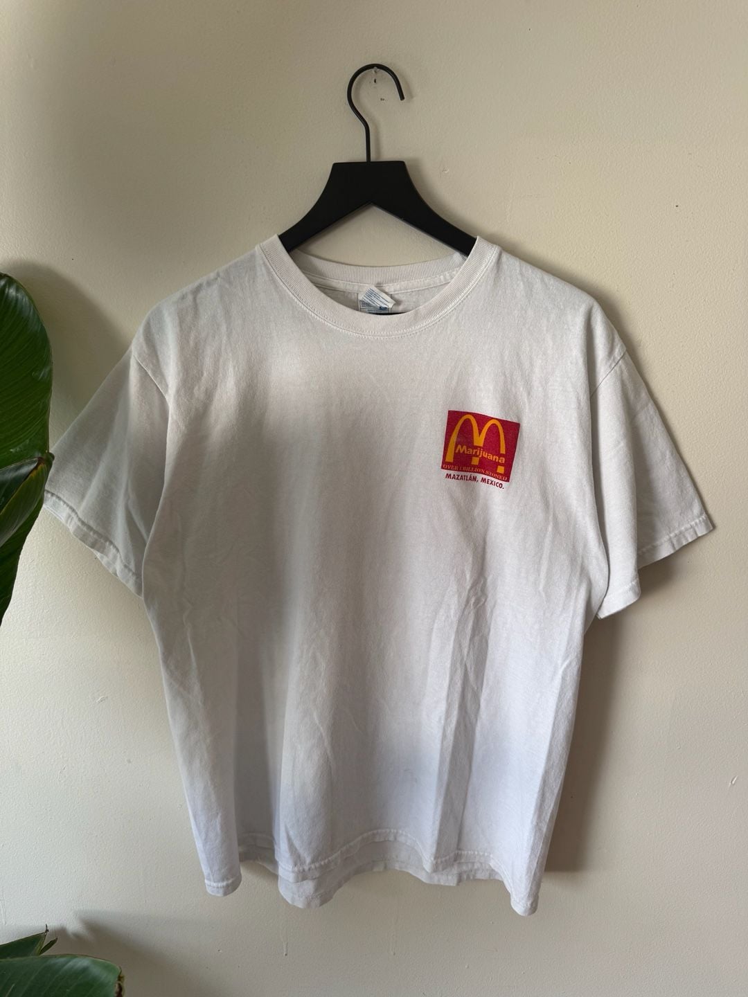 Yazbek Marijuana McDonald's Spoof T-Shirt Size L White 2