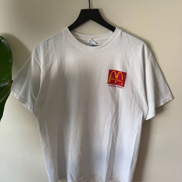 Yazbek Marijuana McDonald's Spoof T-Shirt Size L White
