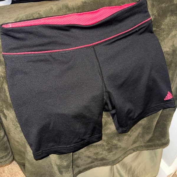 Adidas Athletic Shorts Size M Black Pink