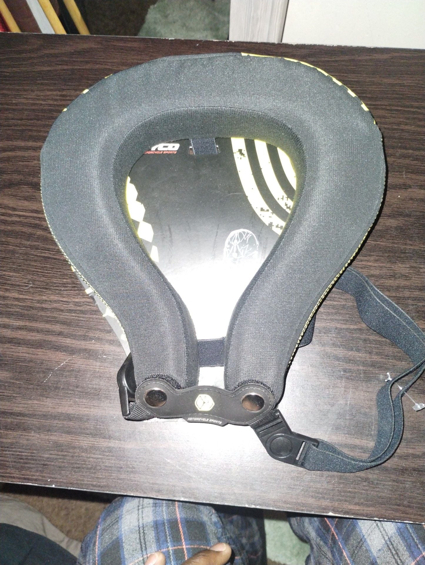 Scoyco N-02B Neck Protector Black Yellow Motorcycle Racing 1