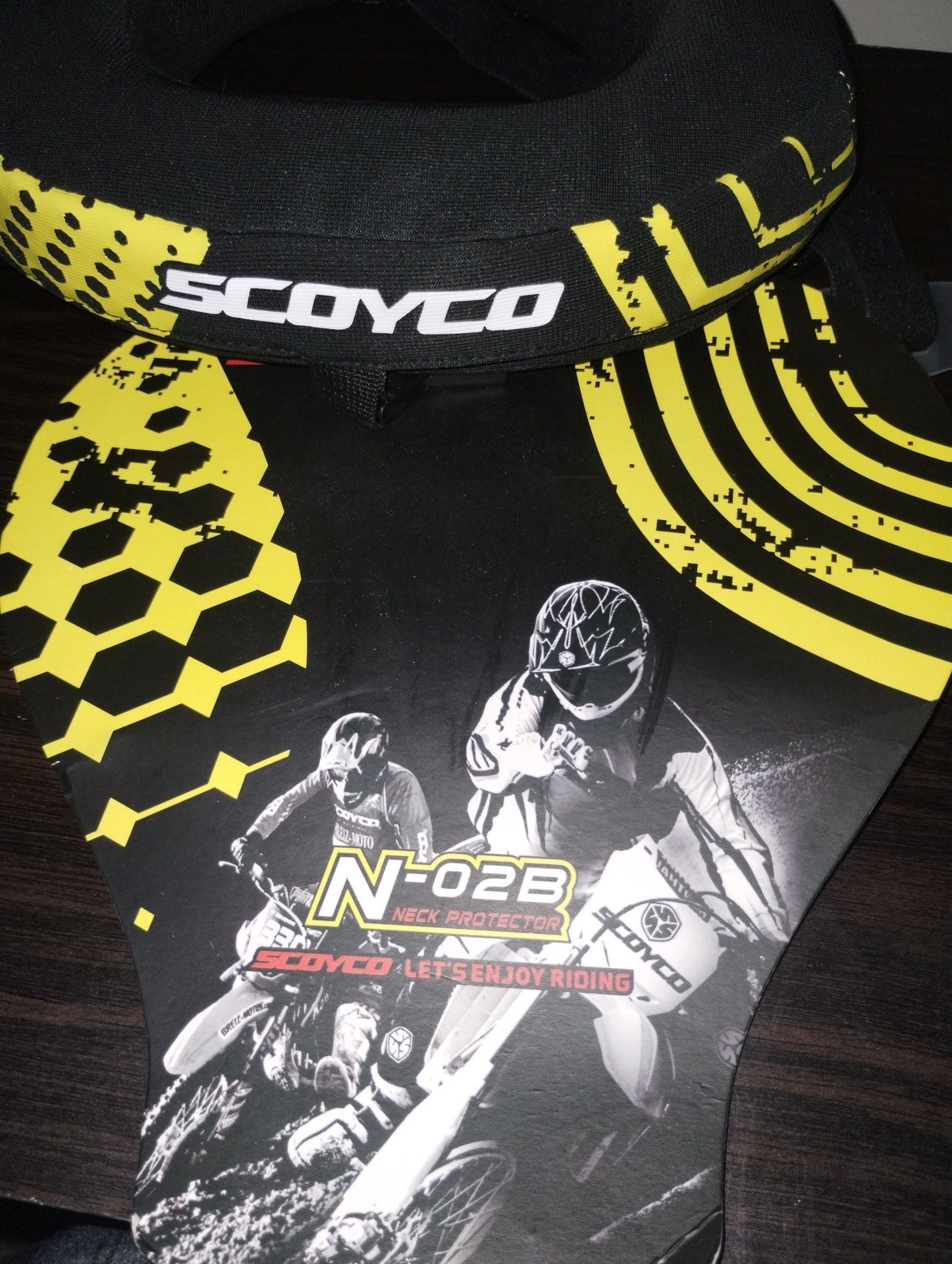 Scoyco N-02B Neck Protector Black Yellow Motorcycle Racing 3