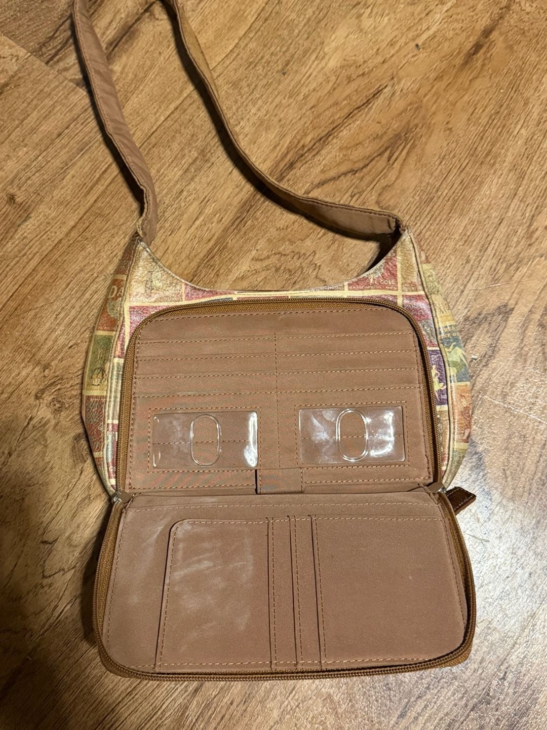 Fossil Coronado Vintage Travel Print Leather Shoulder Bag Multi 3