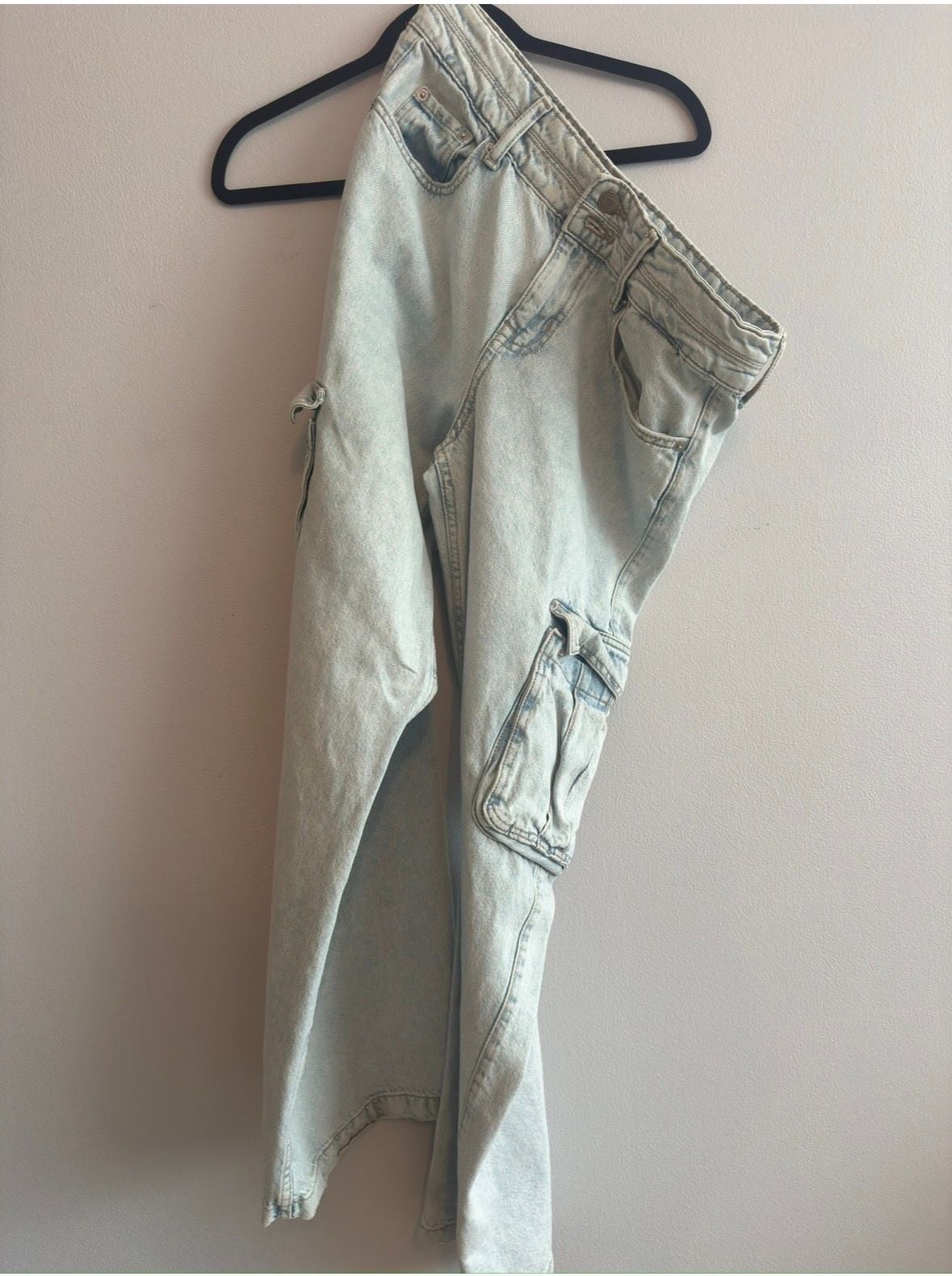 Aeropostale Baggy Wide Leg Cargo Size 8R Light Wash Jeans 2