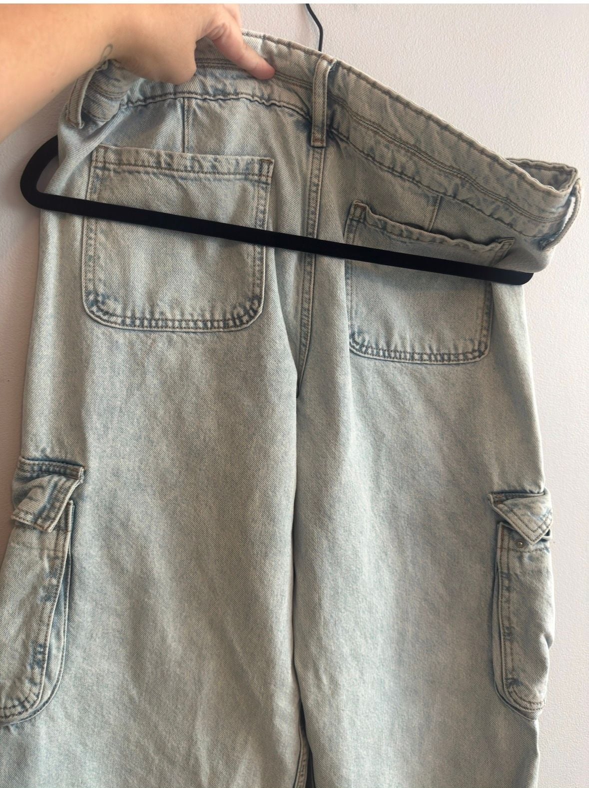 Aeropostale Baggy Wide Leg Cargo Size 8R Light Wash Jeans 6
