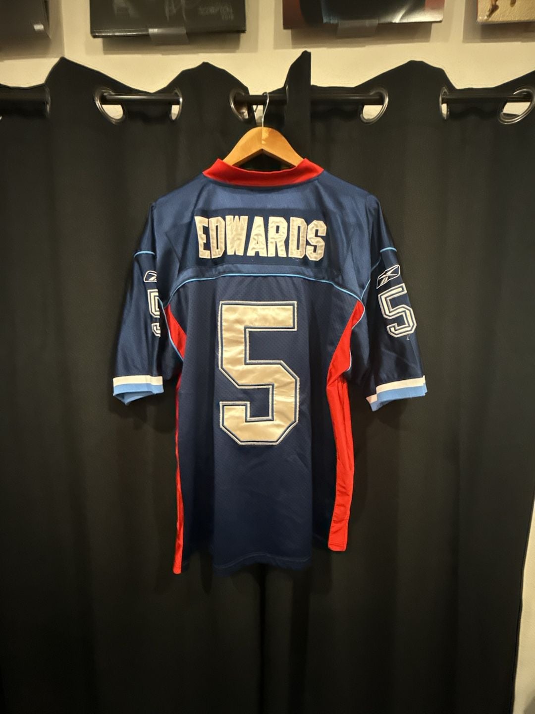 Reebok Edwards Football Jersey Size 50 Blue #5 4