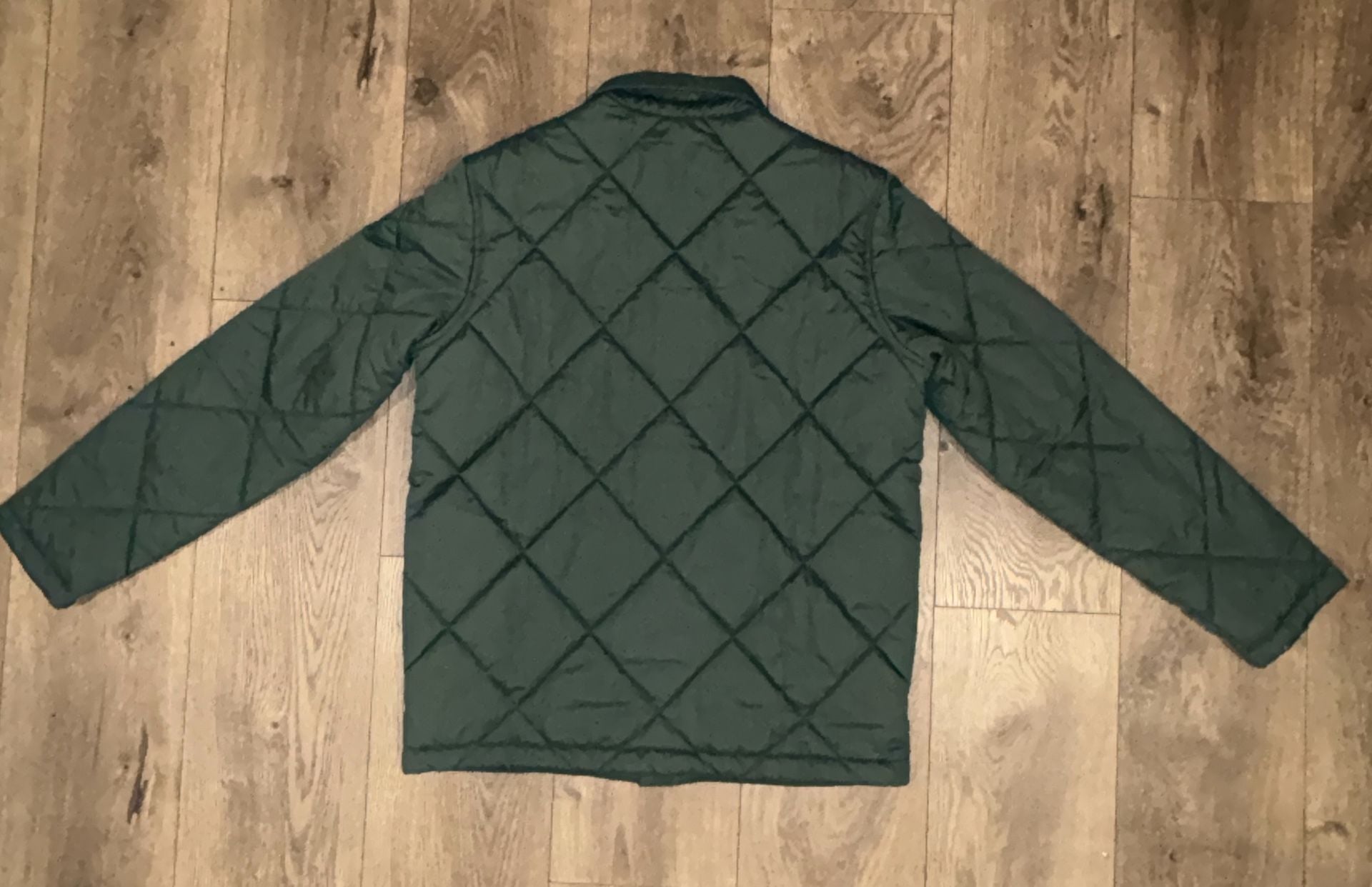 Old Navy Quilted Jacket Mens Size XS Green Water-Resistant Snap Front 3