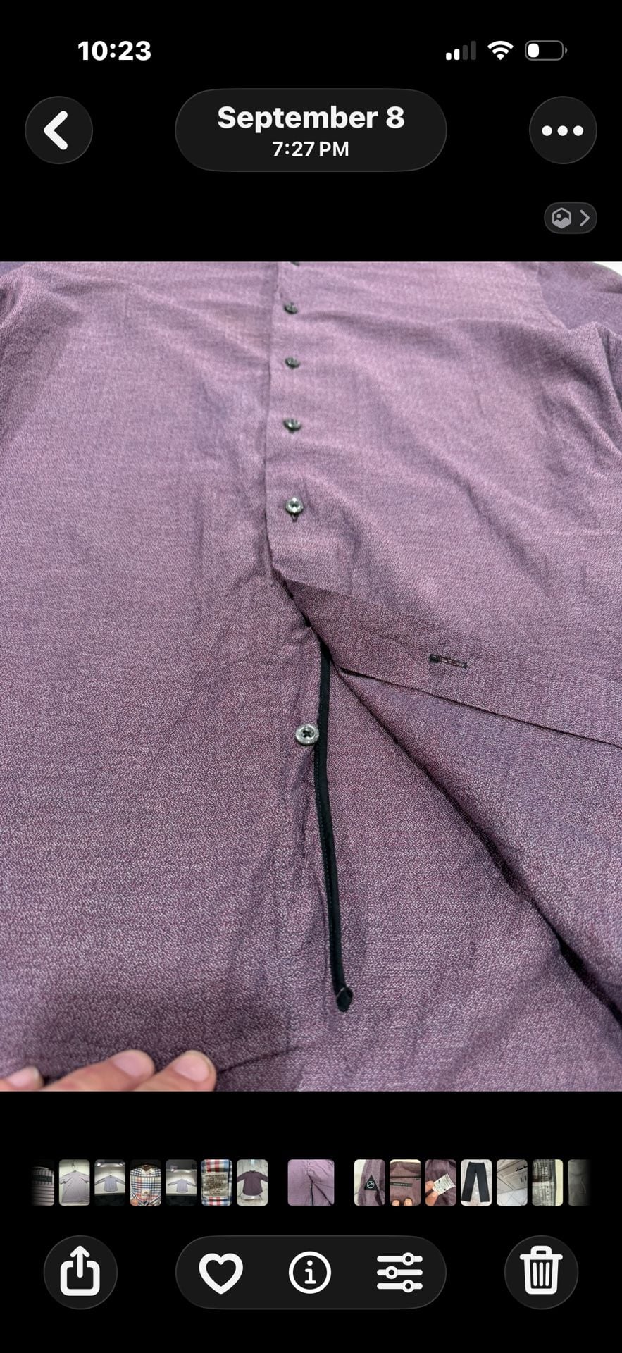 Hammer Made Purple Button Down Shirt Size 42/16.5 Cotton 5