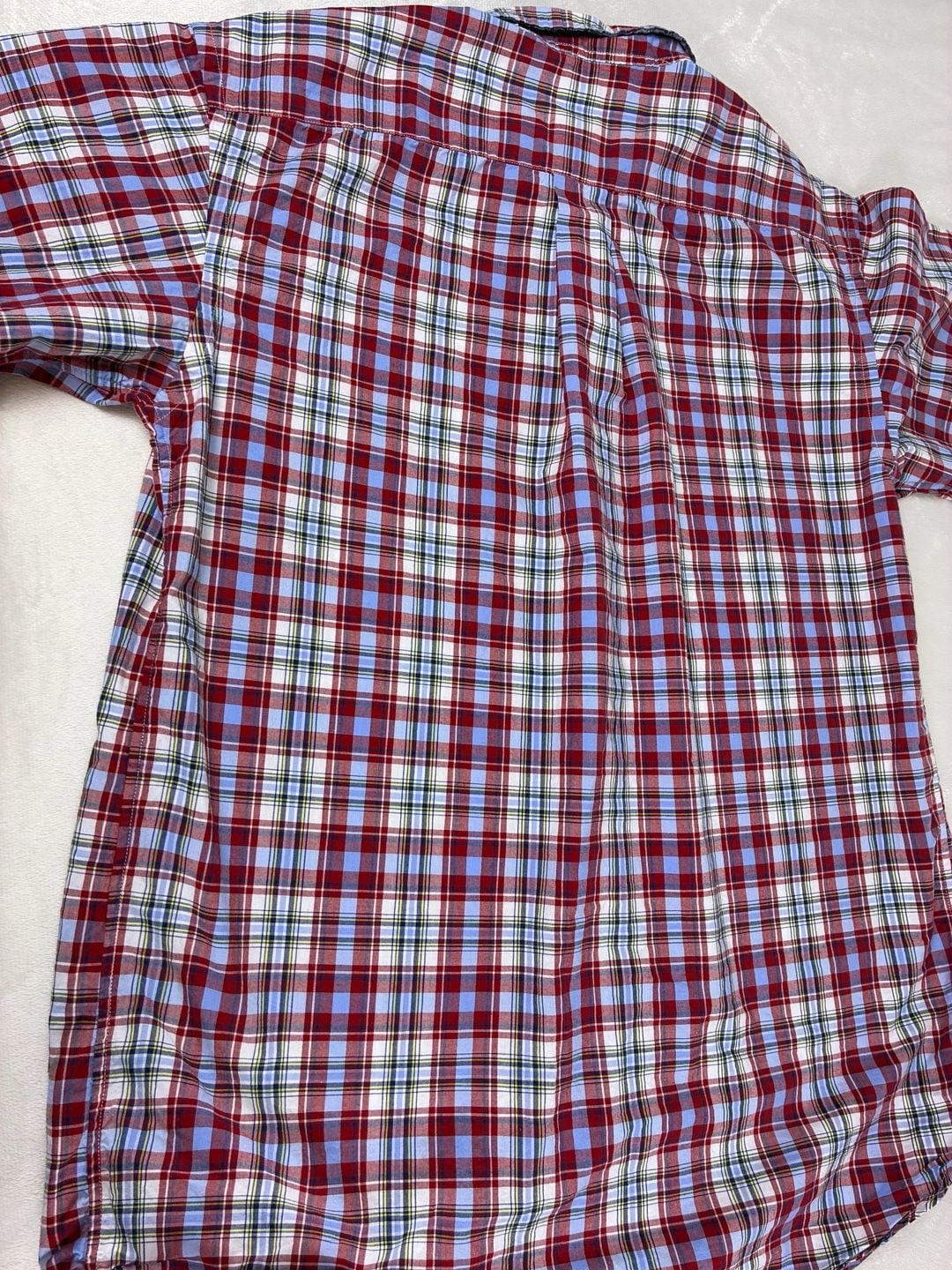 Ralph Lauren Plaid Button-Down Shirt Size XL (20) Red Blue Short Sleeve 11