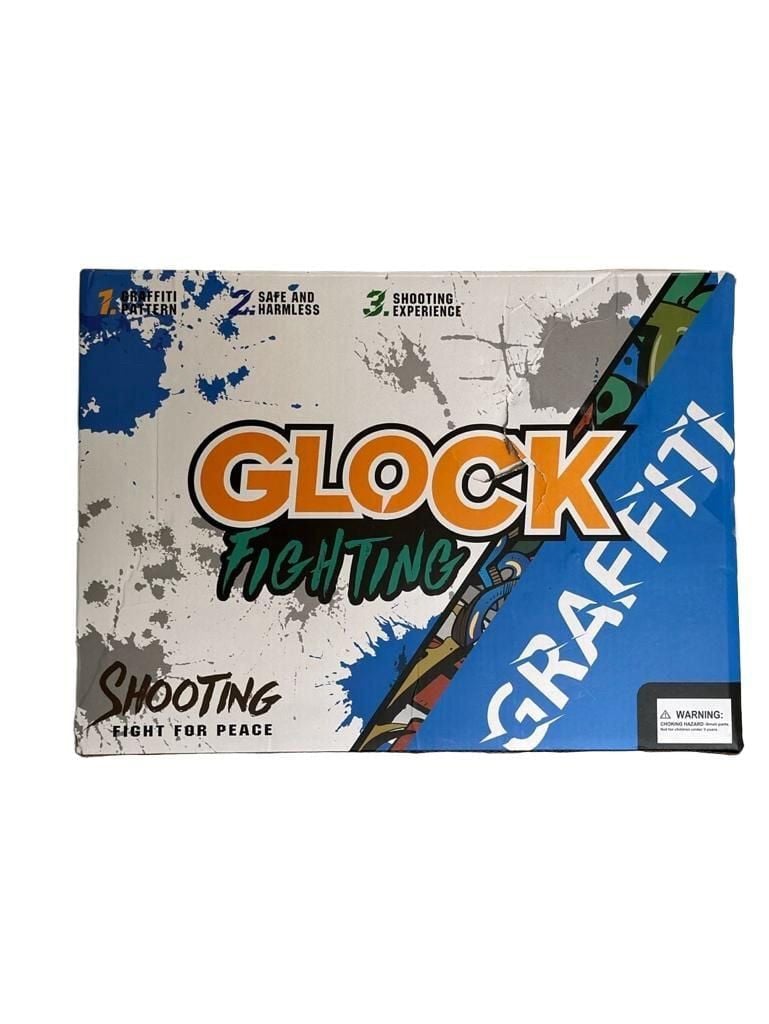 Two Plastic Toy guns with Target Board s Glock Set - Graffiti Pattern 2
