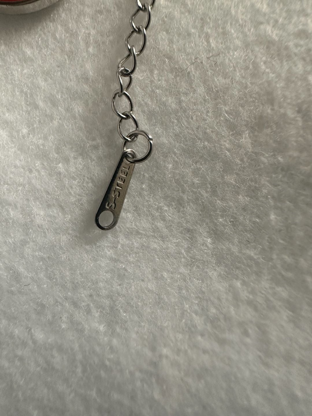 Chanel CC Pendant Necklace Red Enamel Silver Tone 3