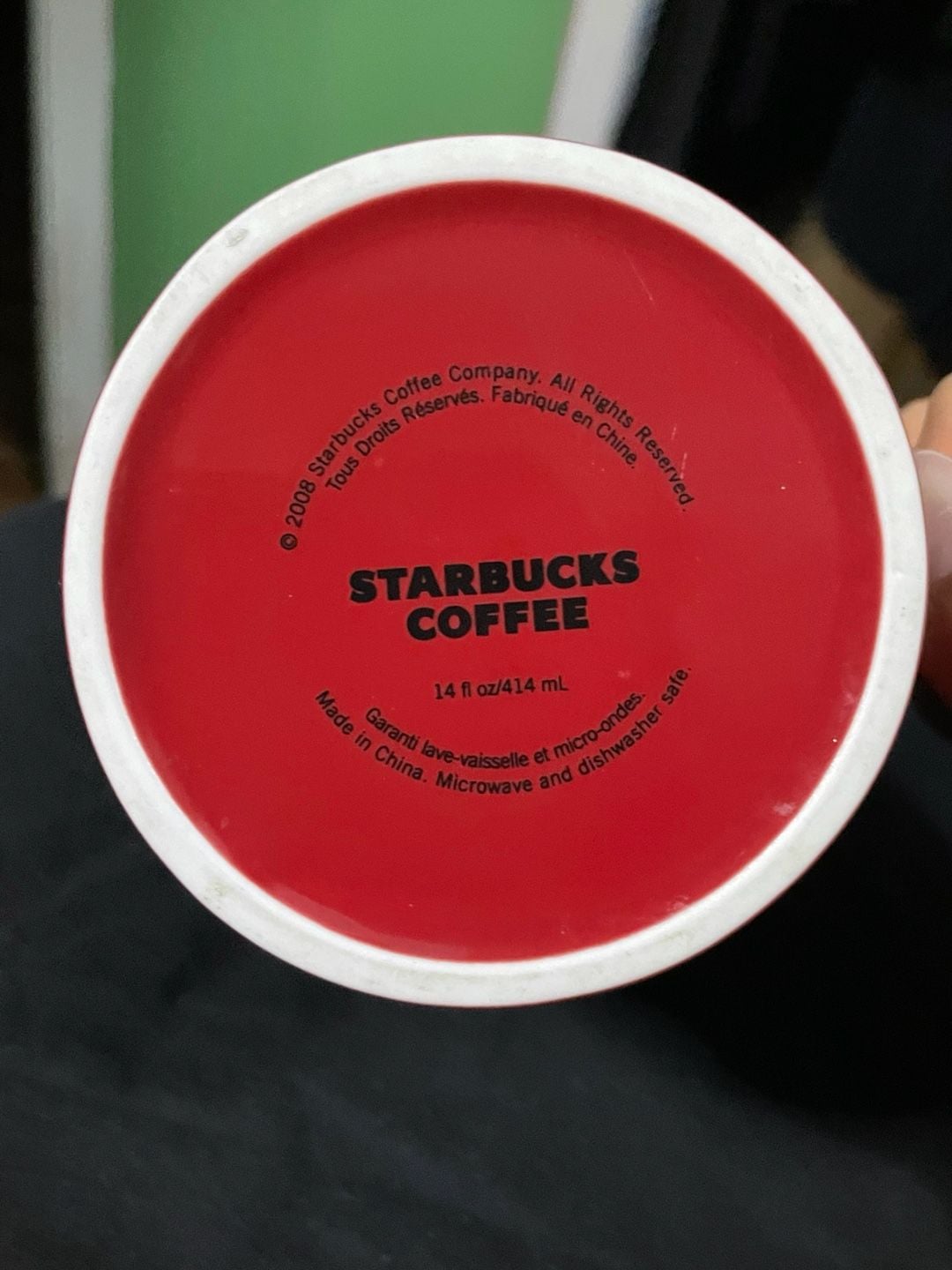 Starbucks Coffee Red Ceramic Mug 14 fl oz 2008 3