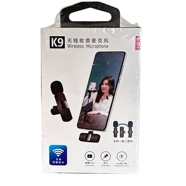 K9 Wireless Microphone System Plug and Play Lavalier Mic