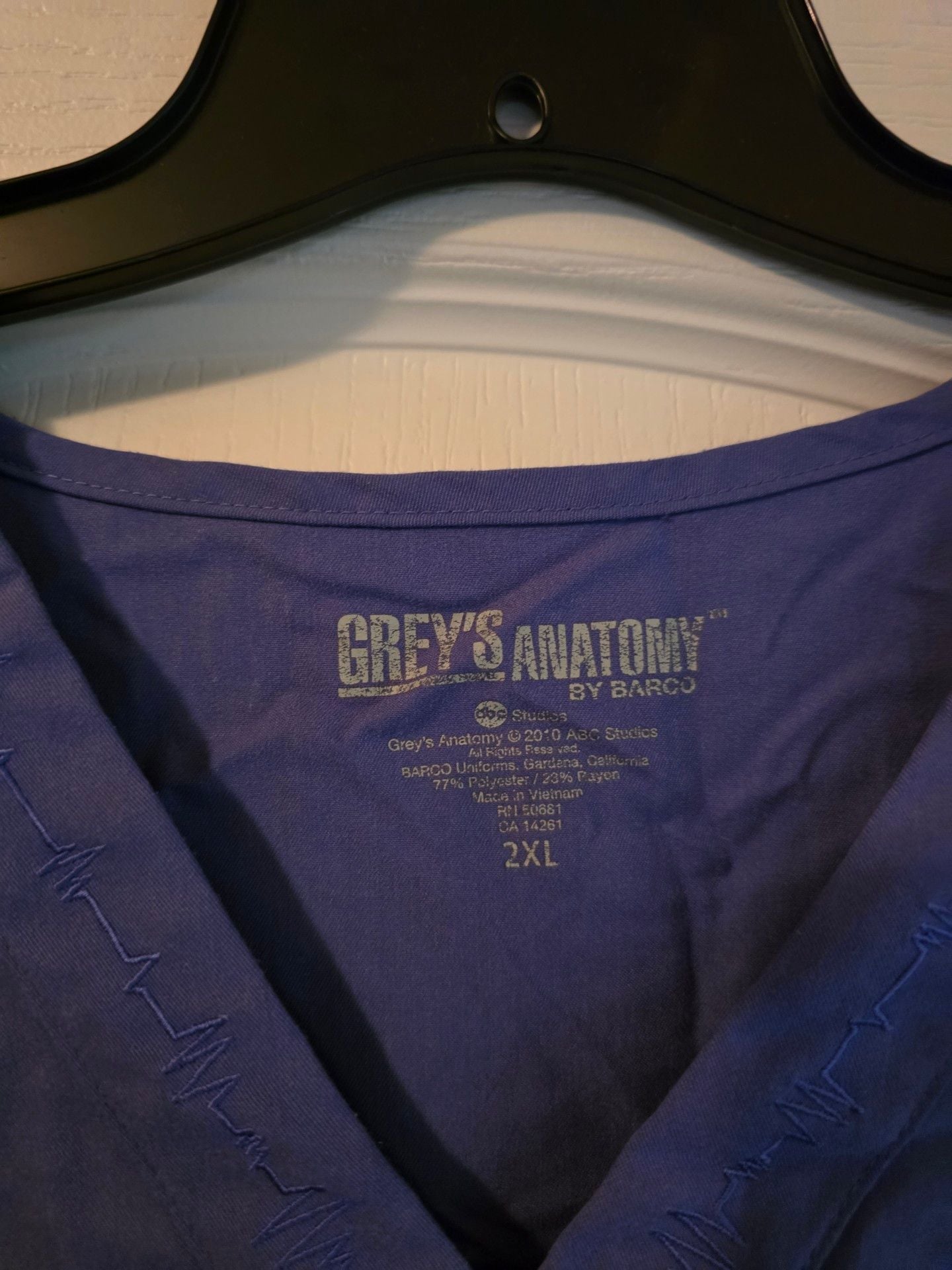 Grey's Anatomy By Barco Women's Scrubs Set Size 2XL/3XL Purple Uniform 3