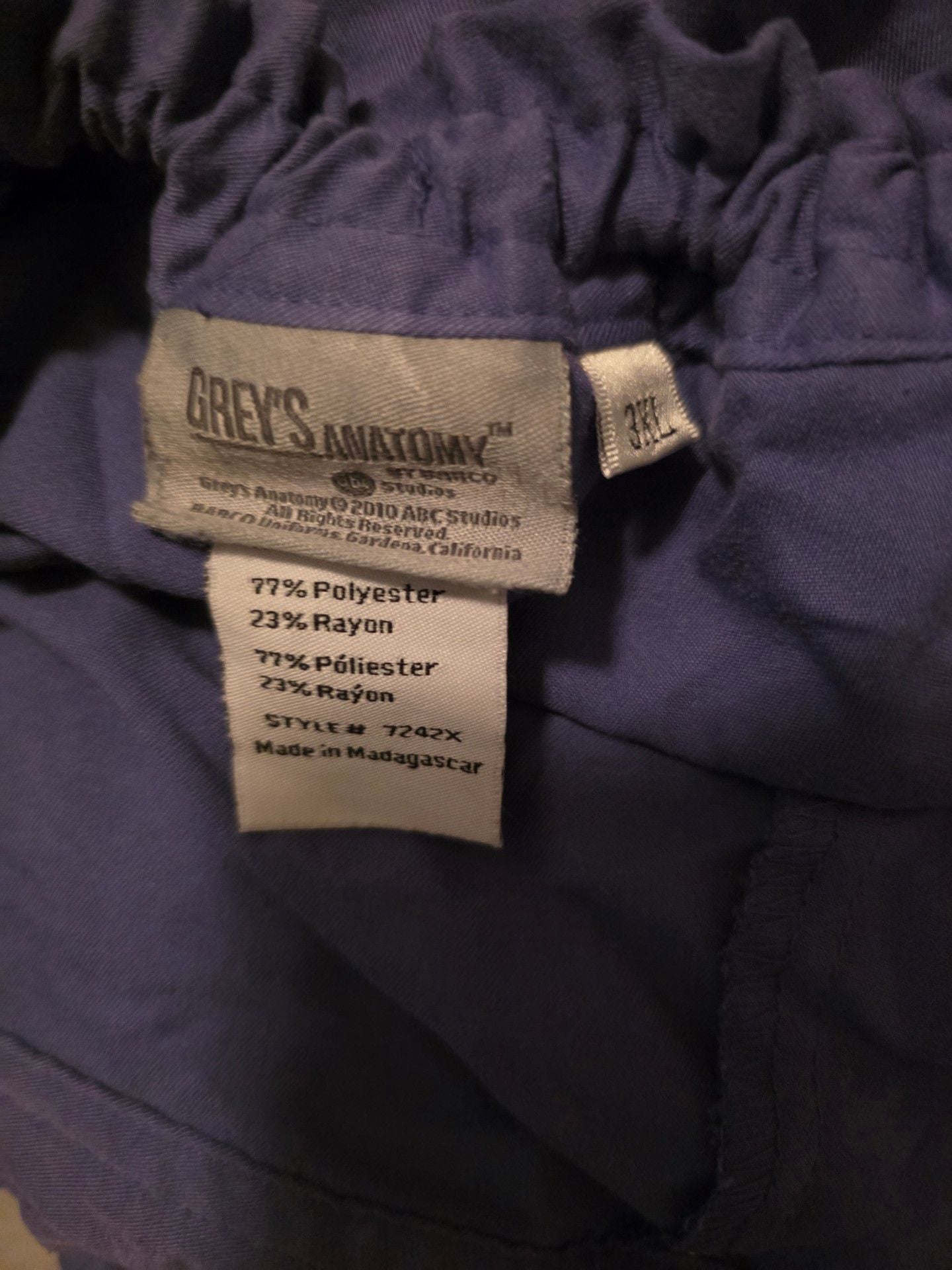 Grey's Anatomy By Barco Women's Scrubs Set Size 2XL/3XL Purple Uniform 6