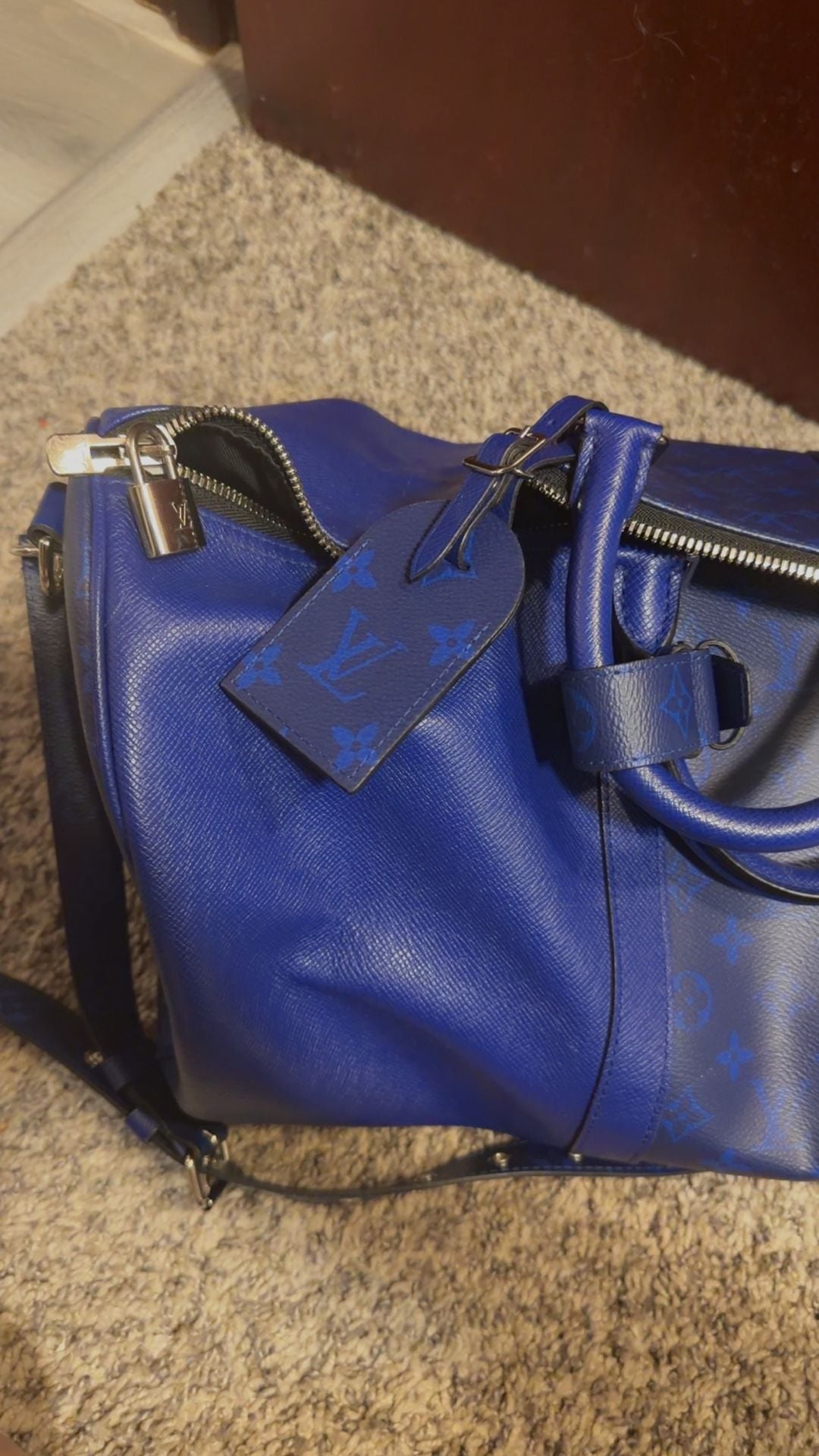 BLUE Louis Vuitton Keepall Bandouliere 50 PERFECT condition 7