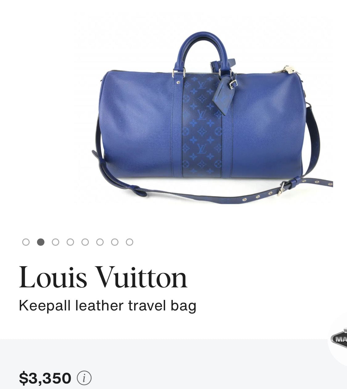 BLUE Louis Vuitton Keepall Bandouliere 50 PERFECT condition 2