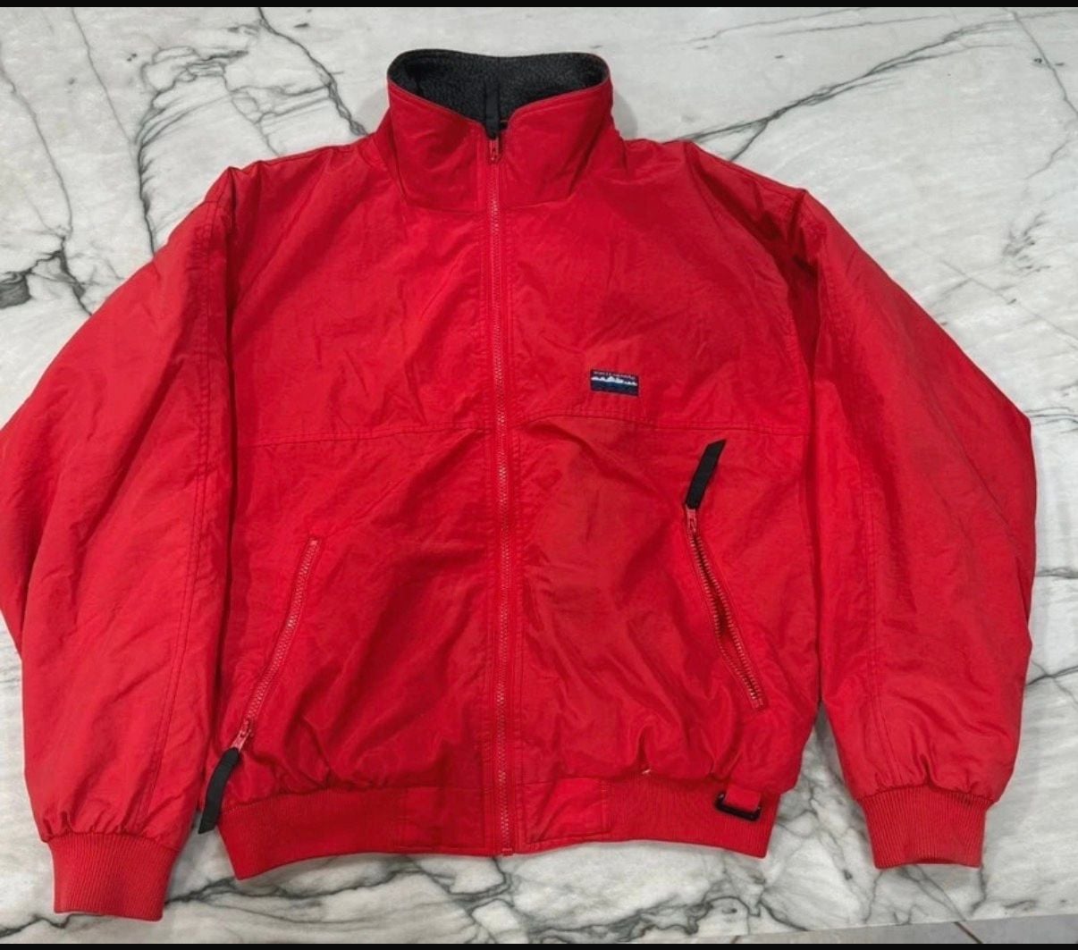 White Sierra Jacket Size M Red Nylon Bomber Fleece Lined Vintage 90s 3