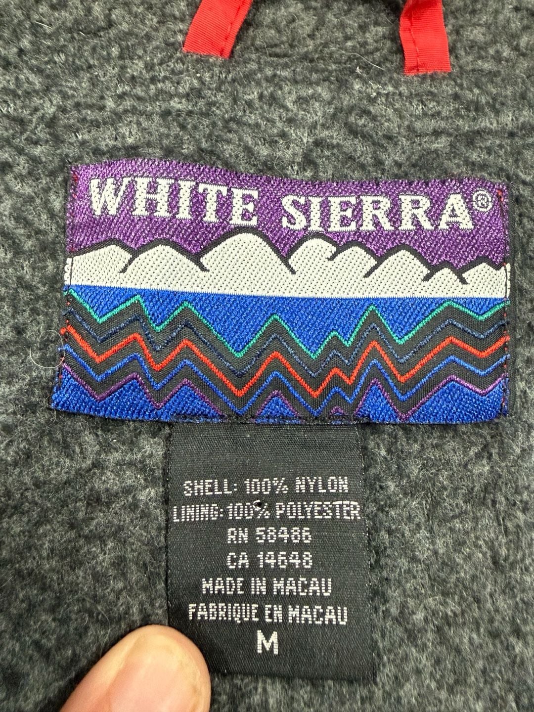 White Sierra Jacket Size M Red Nylon Bomber Fleece Lined Vintage 90s 6
