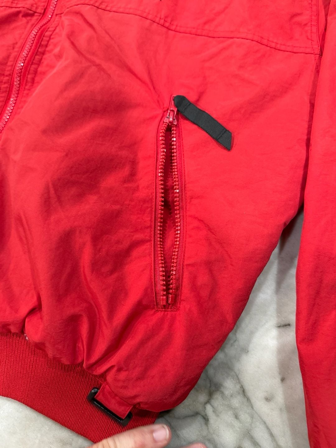 White Sierra Jacket Size M Red Nylon Bomber Fleece Lined Vintage 90s 4