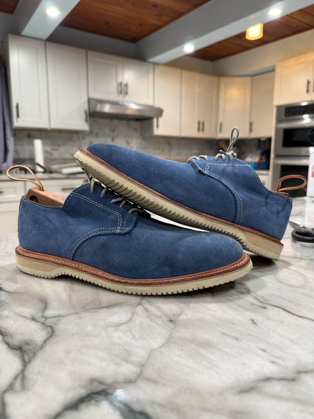 Walk-Over Oxford Size 8.5 M Blue Suede Leather Shoes 3