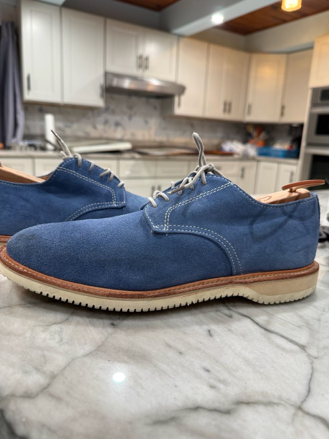 Walk-Over Oxford Size 8.5 M Blue Suede Leather Shoes 4