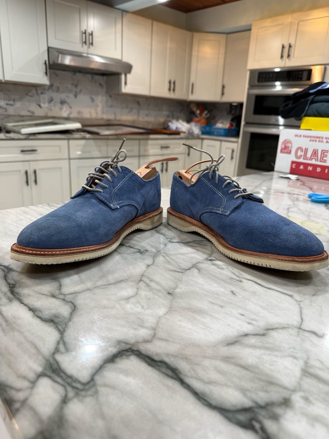 Walk-Over Oxford Size 8.5 M Blue Suede Leather Shoes 5