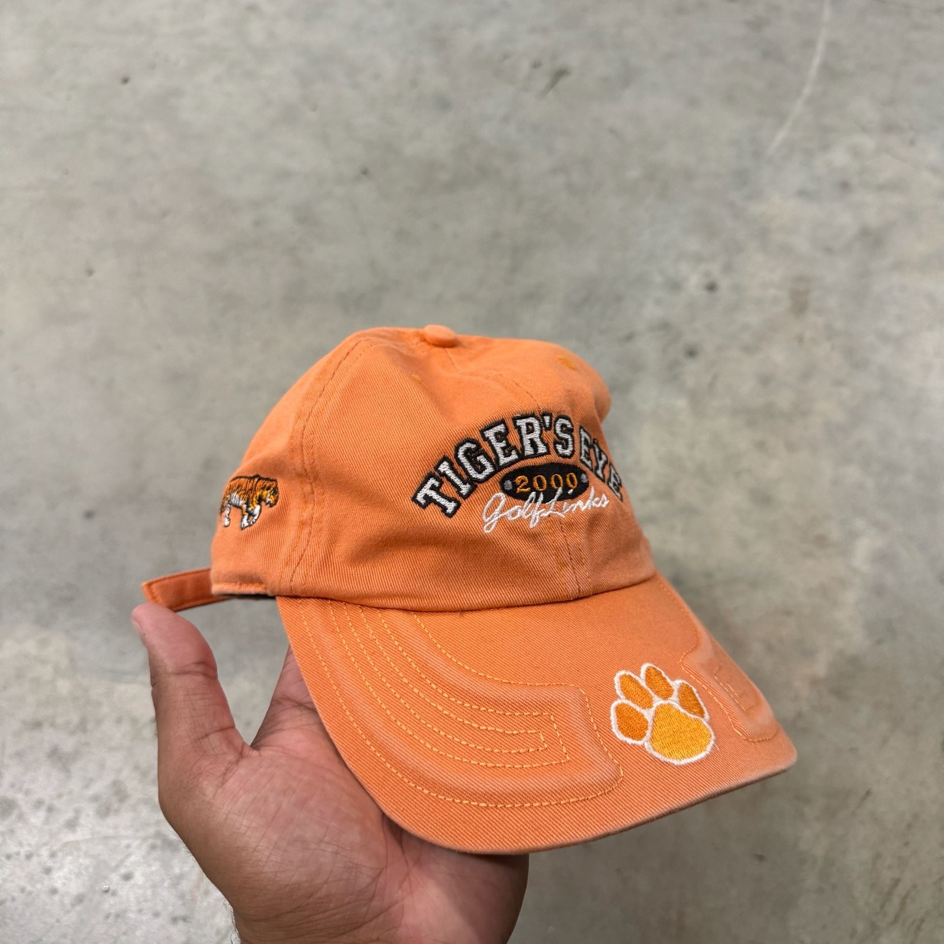 Clemson Tigers Hat Cap Strap Back Orange White Logo College Football Mens 1