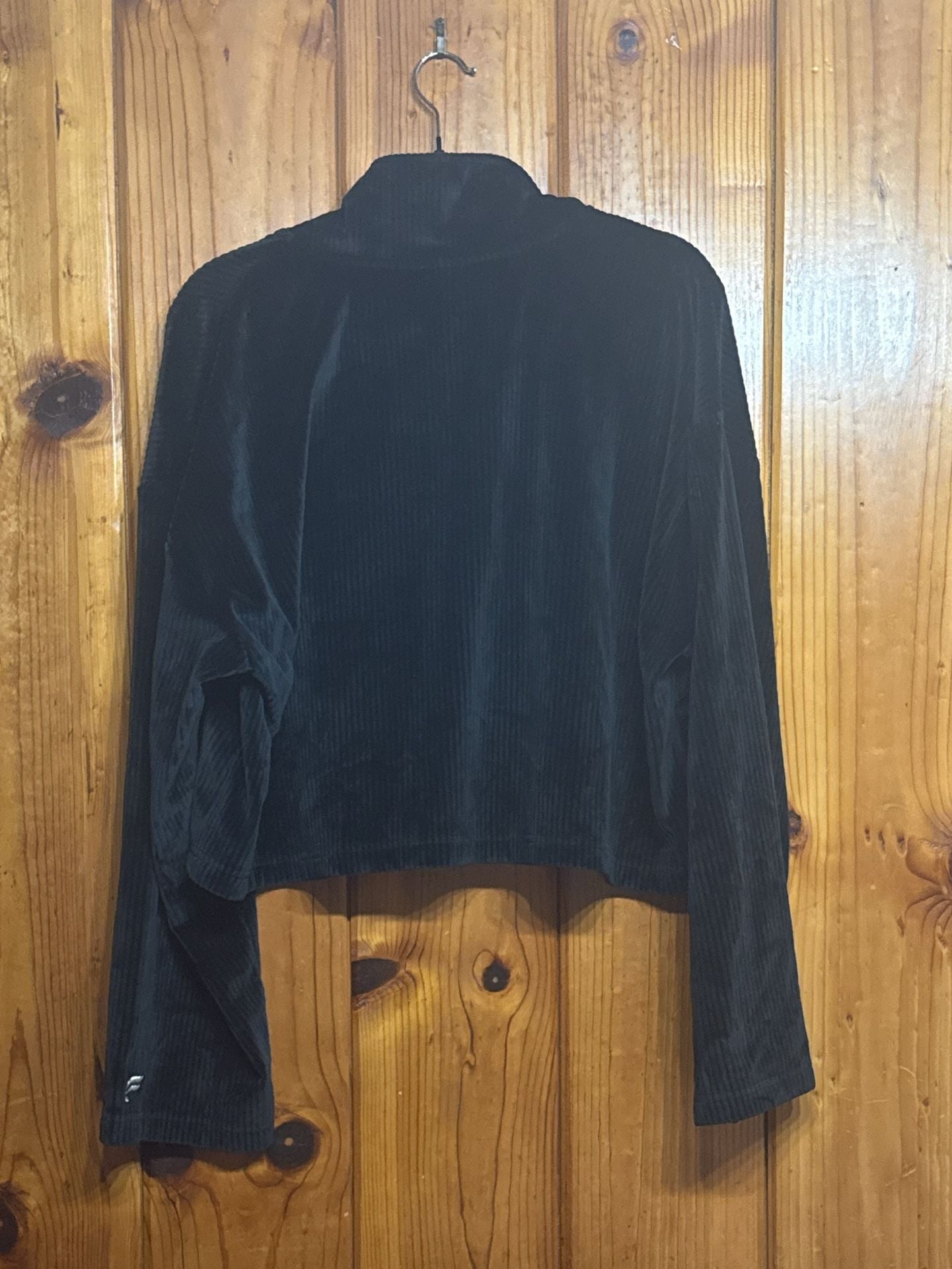 Fabletics Plush Rib Half Zip Sweatshirt XXL/1X Black Pullover Crop 7