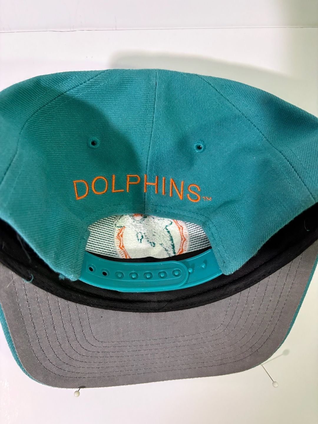 Image NFL Miami Dolphins Vintage Snapback Hat One Size Aqua Green 3