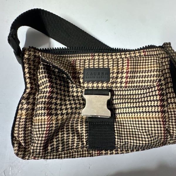 Lauren Ralph Lauren Houndstooth Plaid Small Zip Purse