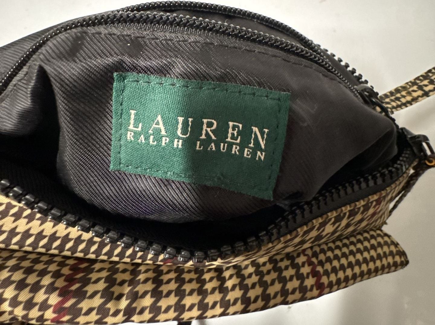 Lauren Ralph Lauren Houndstooth Plaid Small Zip Purse 4