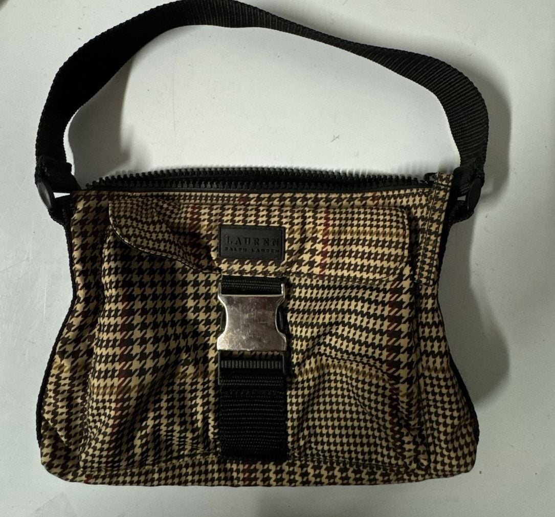 Lauren Ralph Lauren Houndstooth Plaid Small Zip Purse 6