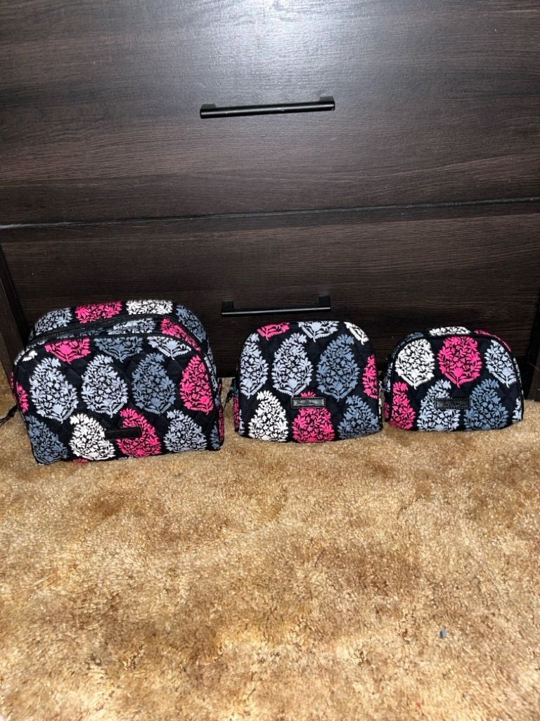 Vera Bradley Quilted Cosmetic Bag Set 3 Piece 1