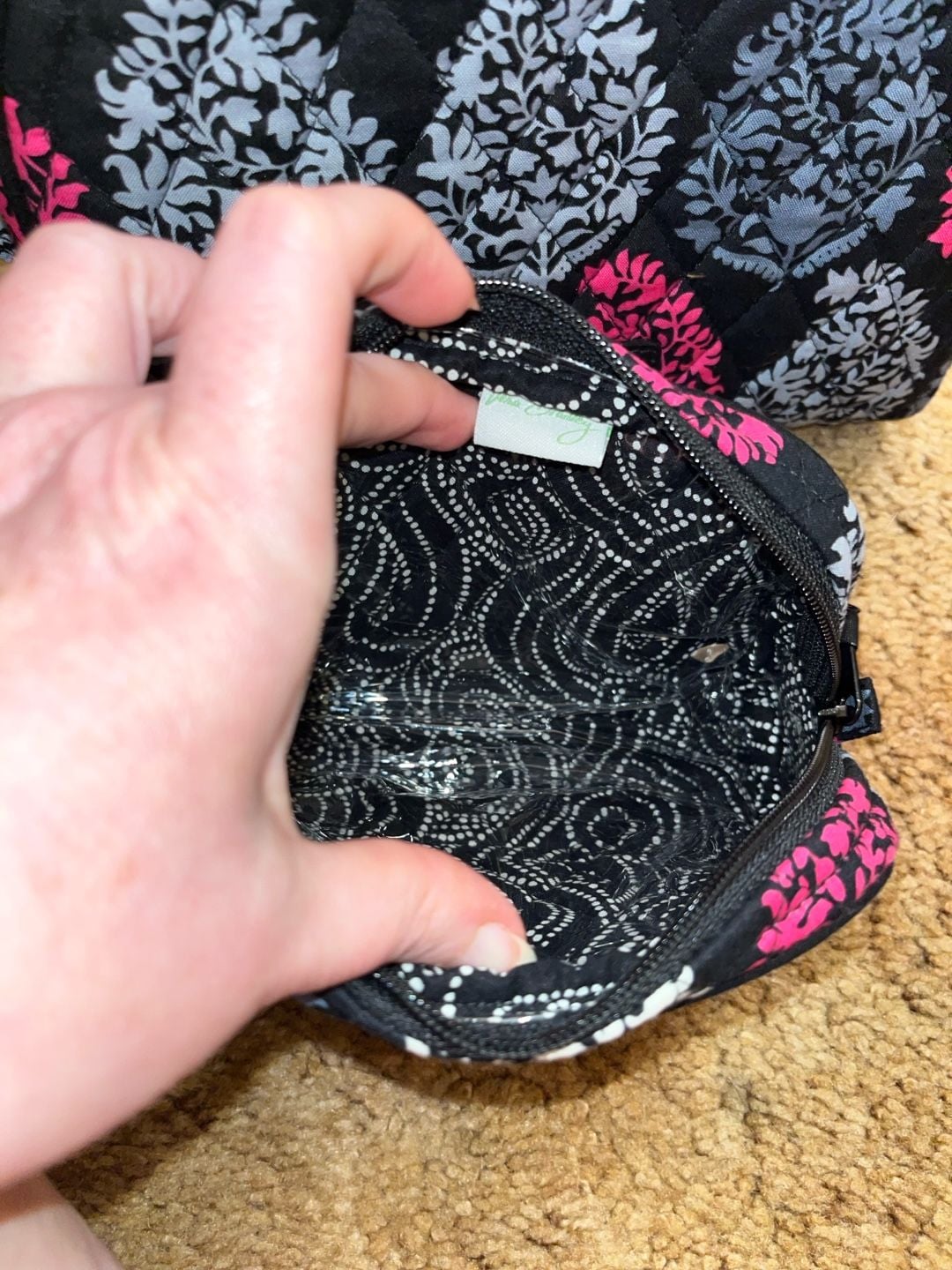 Vera Bradley Quilted Cosmetic Bag Set 3 Piece 7