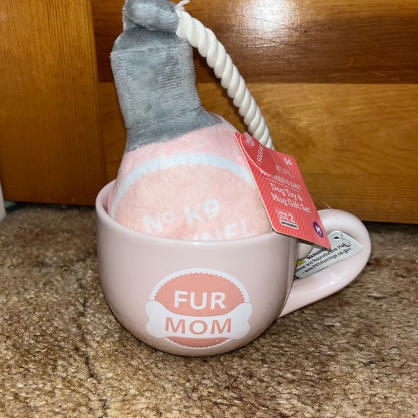 Vibrant Life Dog Toy & Mug Gift Set Size M Fur Mom No K9 Chewnel