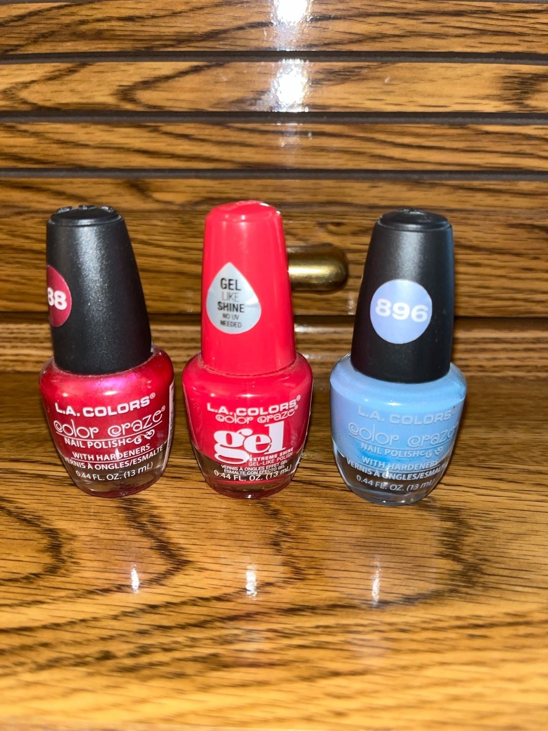 LA Colors Color Craze Nail Polish Lot of 3 Assorted Colors 0.44 fl oz 1