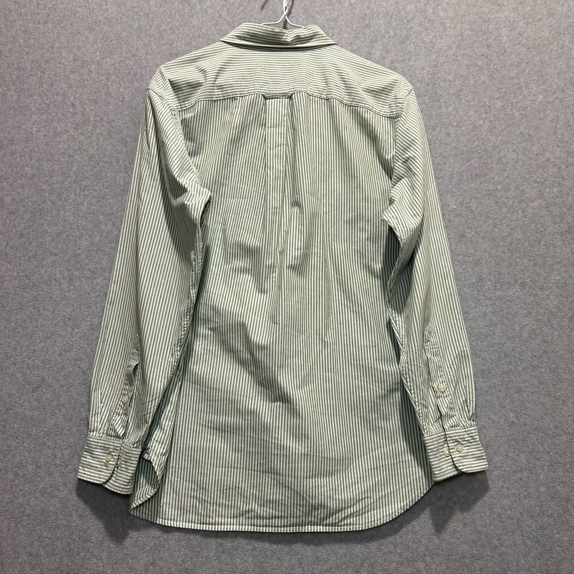 Uniqlo Regular Fit Green Striped Oxford Shirt Size L 100% Cotton    7