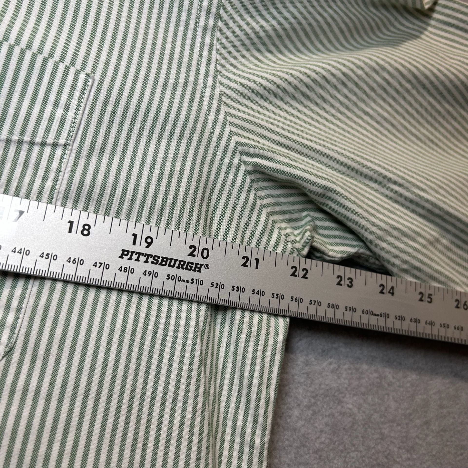 Uniqlo Regular Fit Green Striped Oxford Shirt Size L 100% Cotton    8
