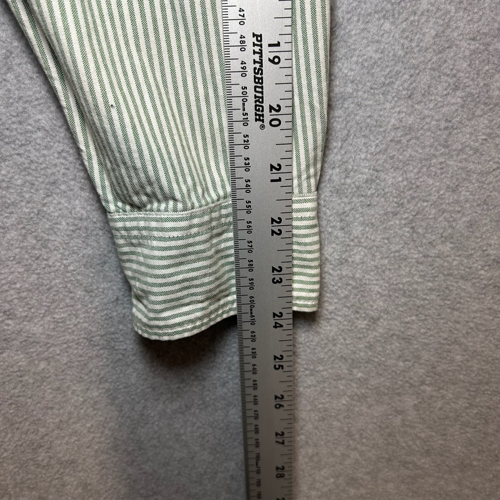 Uniqlo Regular Fit Green Striped Oxford Shirt Size L 100% Cotton    9