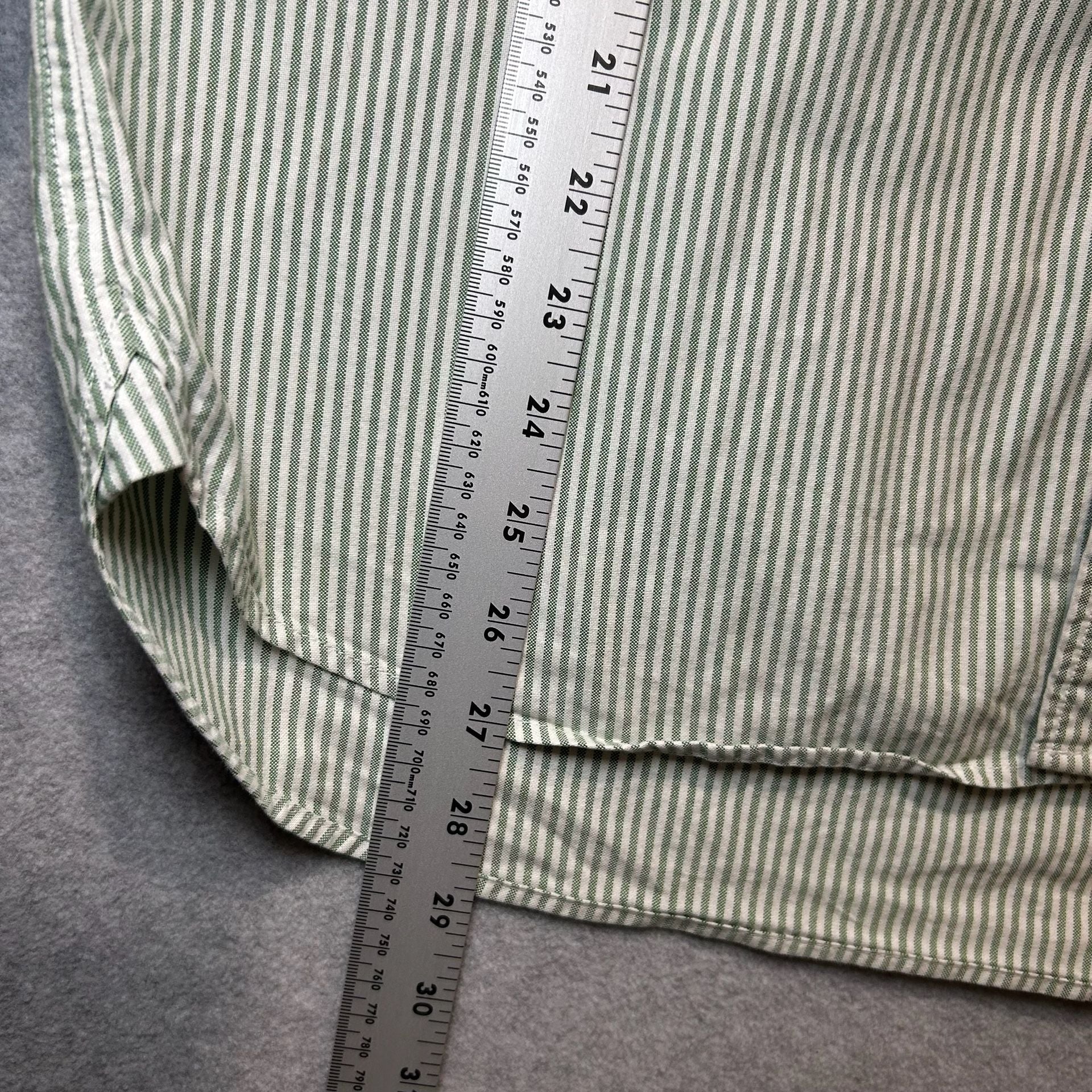 Uniqlo Regular Fit Green Striped Oxford Shirt Size L 100% Cotton    10