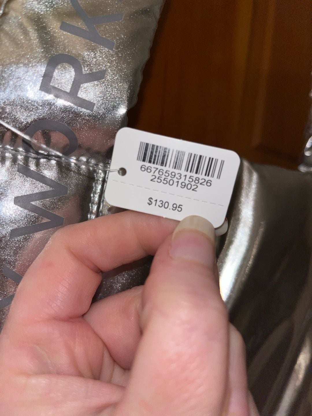 Bath & Body Works Silver Puffer Tote Bag Metallic 2024 Edition NWT 3