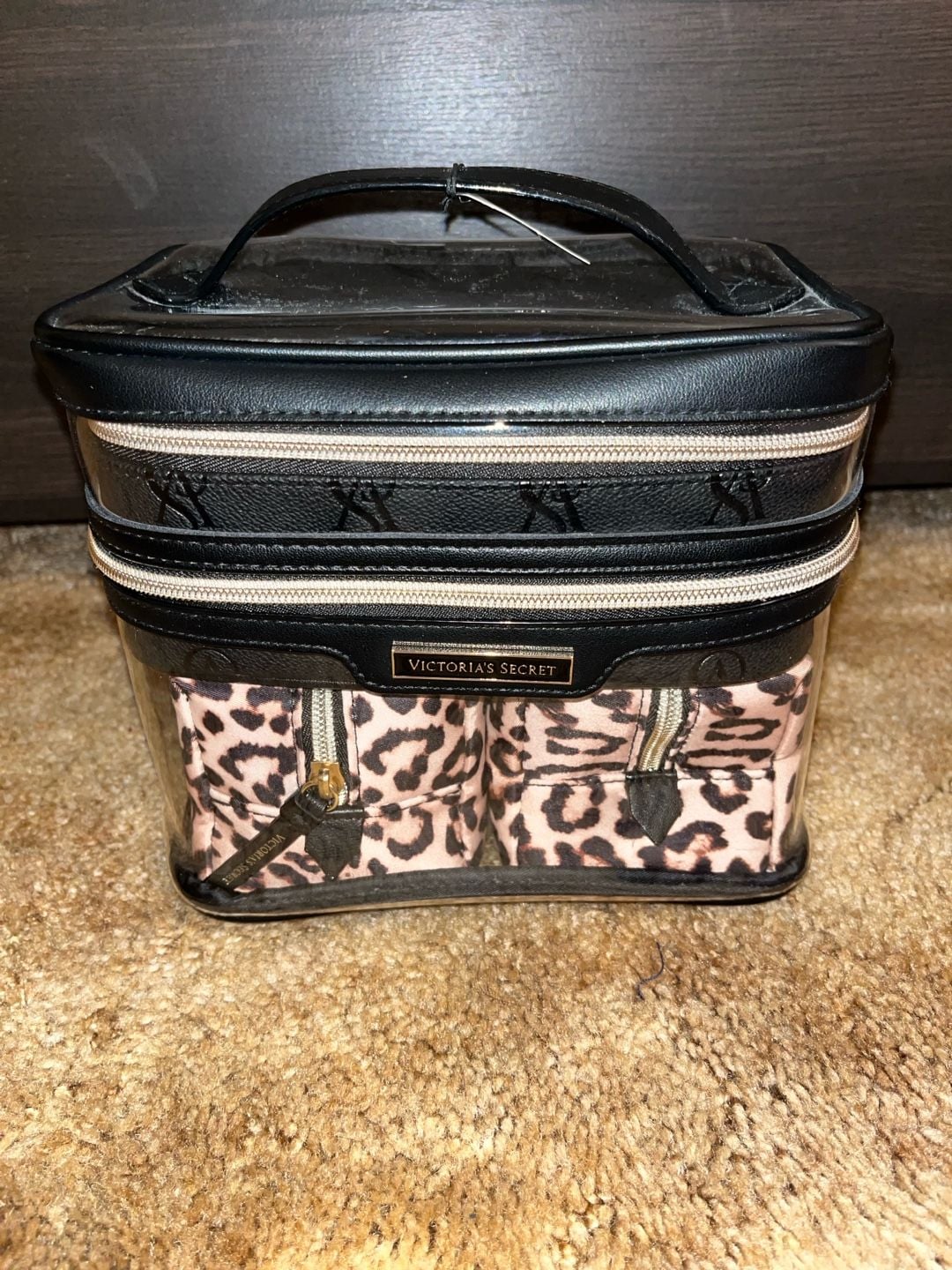 Victoria's Secret 4-in-1 Train Case Luxe Leopard Makeup Bag Set 1
