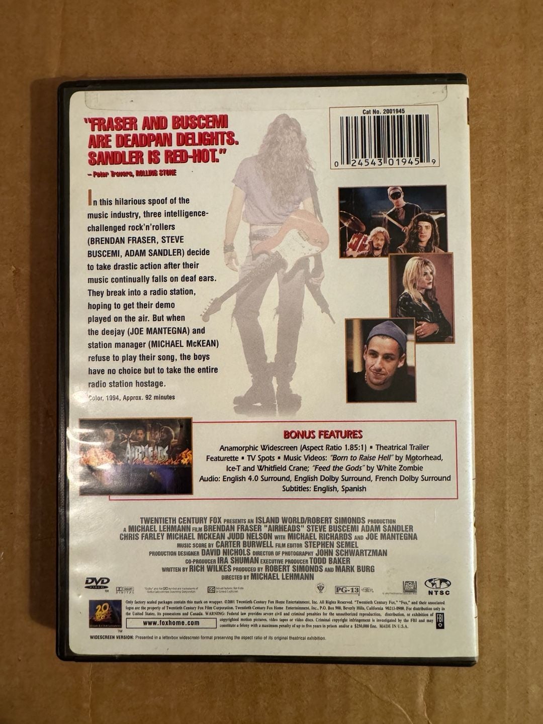 Twentieth Century Fox Airheads DVD Widescreen Movie 2
