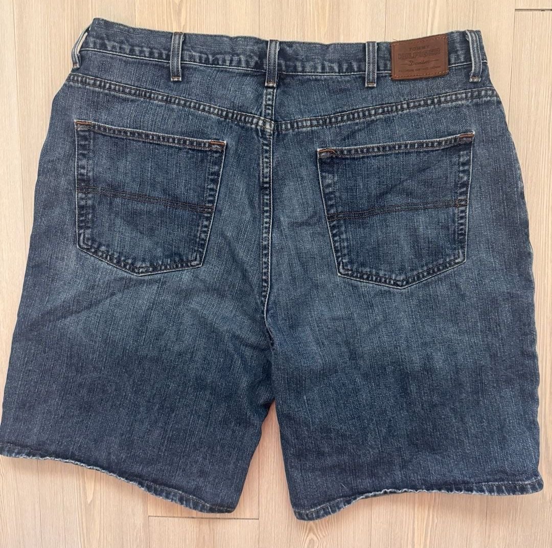 Vintage Y2K Retro Tommy Hilfiger Denim Shorts Size 40 Blue Cotton Jorts 8